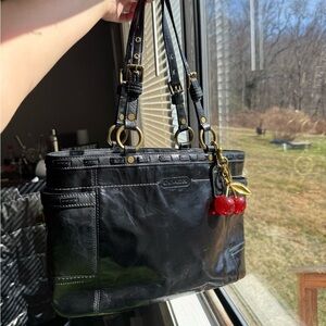 Y2K Coach Black Leather Shoulder Bag